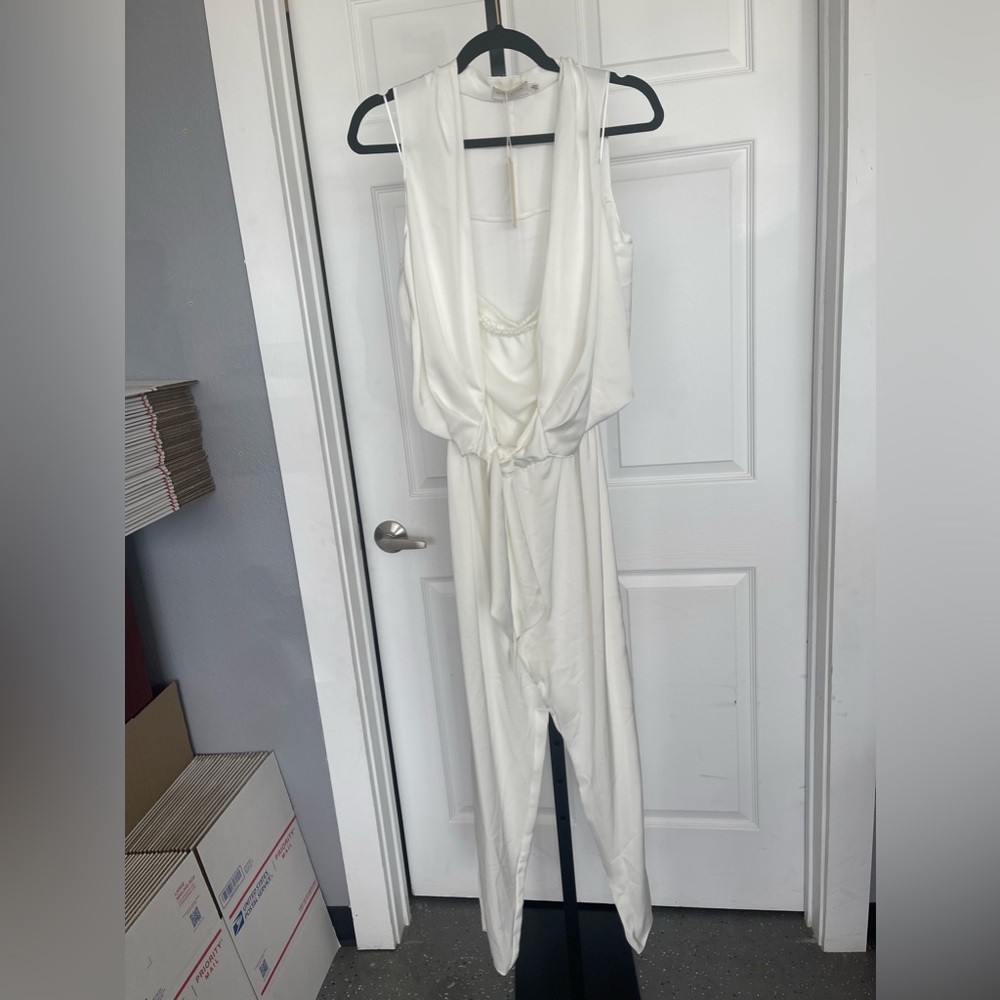 38. NWT Ramy Brook Dorothy Jumpsuit in Ivory, Size Small.